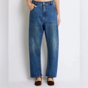 Roucha Dahm Denim Japan Wash Wide Legs Baggy Jeans Relaxed Blue High Waist 8/10